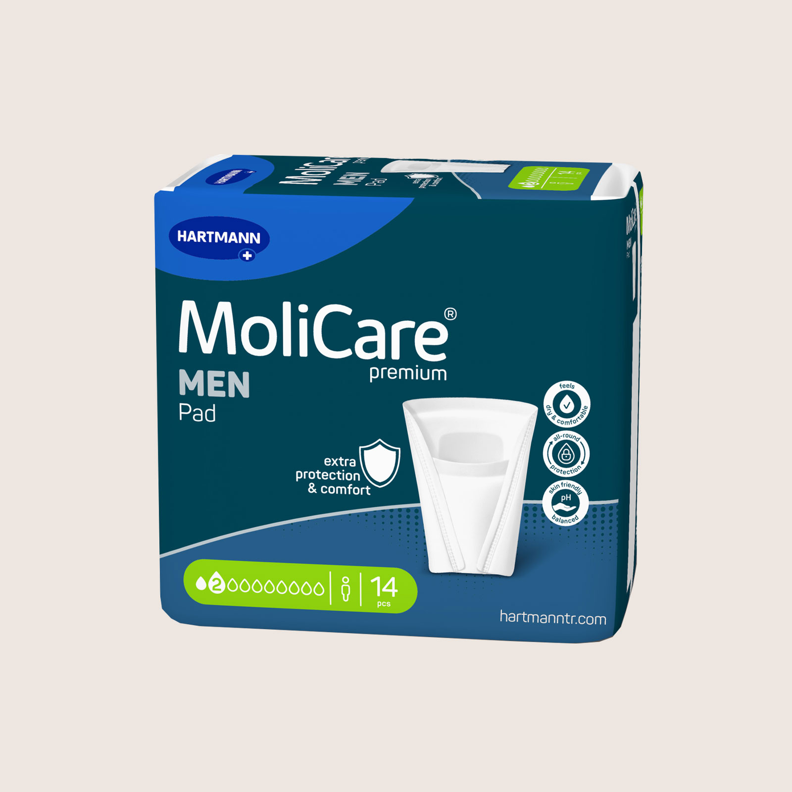 Hartmann MoliCare Premium Men Pad 2 Damla Erkek Mesane Pedi 14 Adet (Aktif)