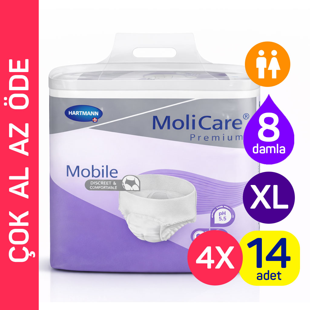 Hartmann MoliCare Premium Mobile 8 Damla XL Beden 56 Adet Külot Tipi Yetişkin Bezi