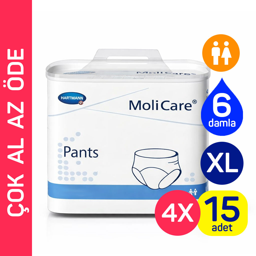 Hartmann MoliCare Pants 6 Damla XL Beden 60 Adet Külot Tipi Yetişkin Bezi