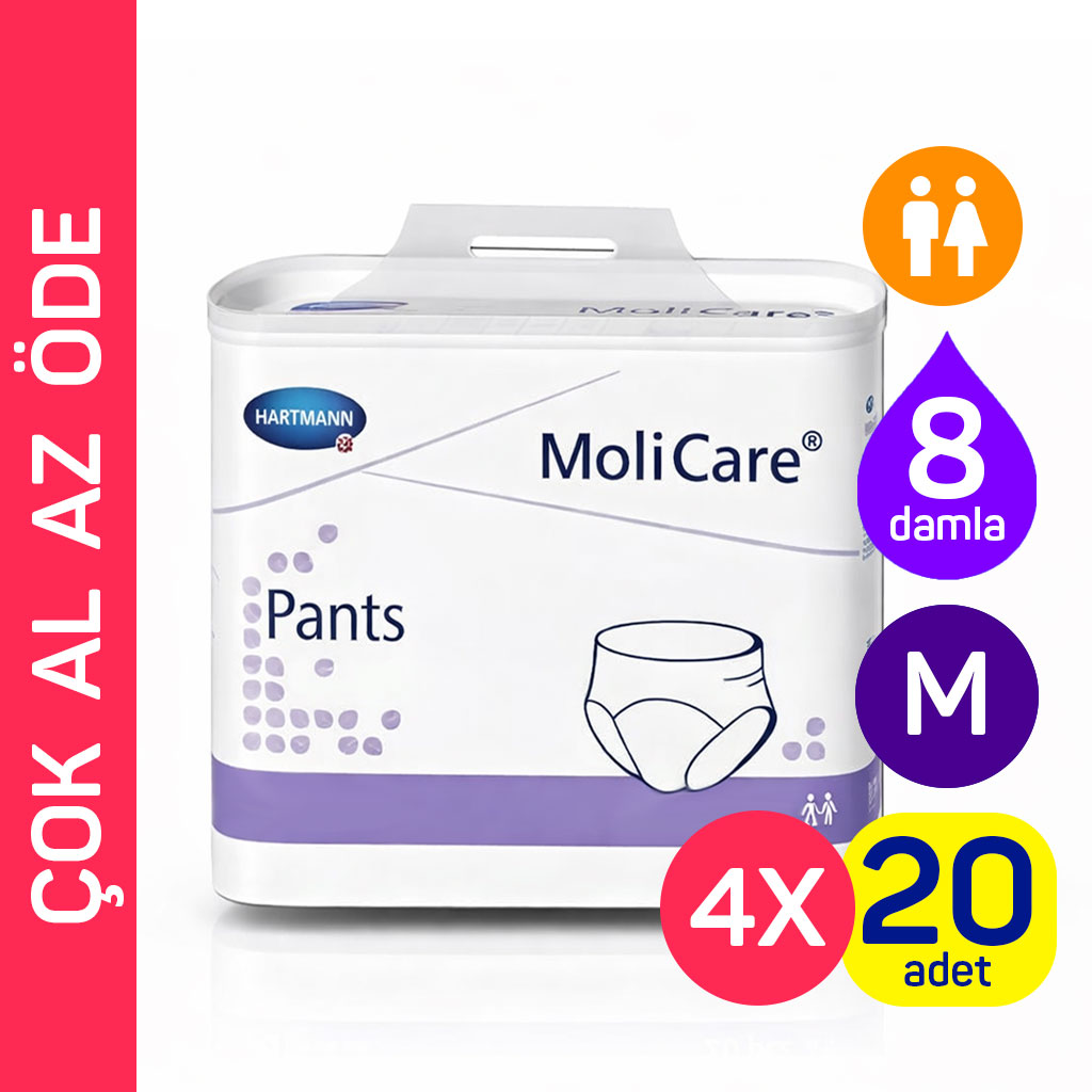 Hartmann MoliCare Pants 8 Damla L Beden 80 Adet | Külot Tipi Yetişkin Bezi