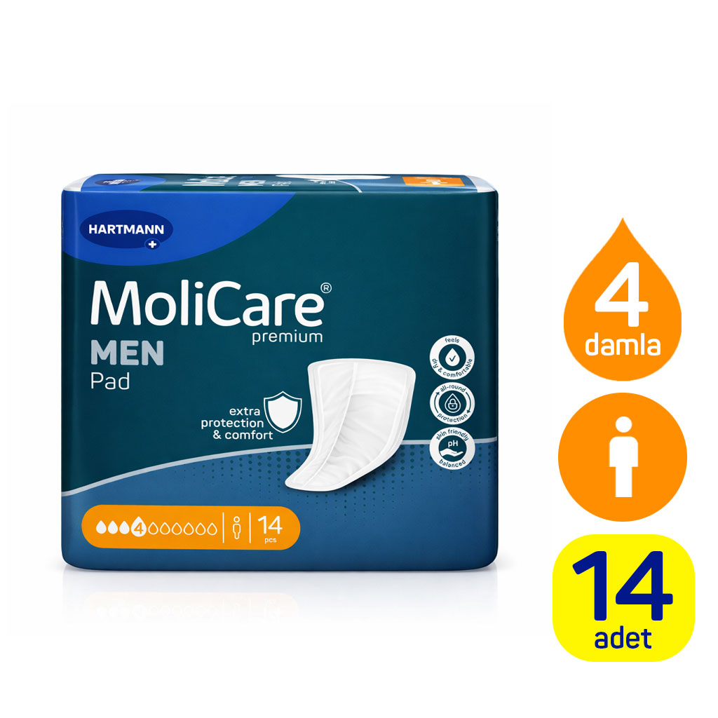 Hartmann MoliCare Premium Men Pad 4 Damla Erkek Mesane Pedi 14 Adet (Koruma)
