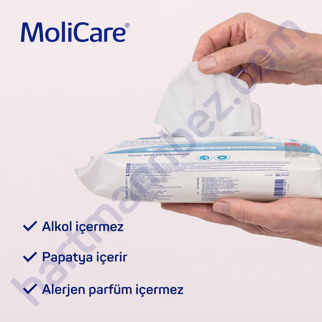 Hartmann MoliCare Skin Temizleme Mendili 50'li 12 Paket (600 Adet) Hassas Cilt Islak Mendil