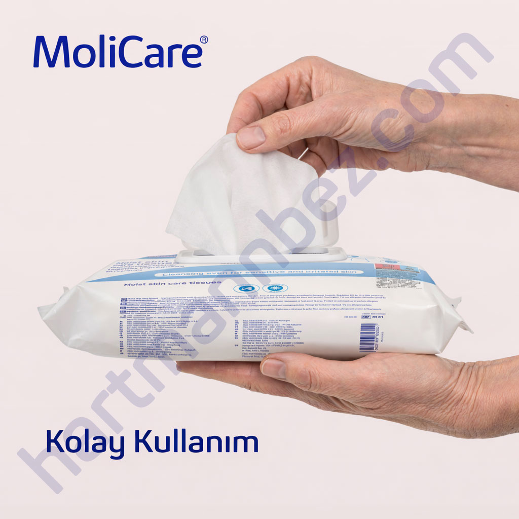 Hartmann MoliCare Skin Temizleme Mendili 50'li 12 Paket (600 Adet) Hassas Cilt Islak Mendil