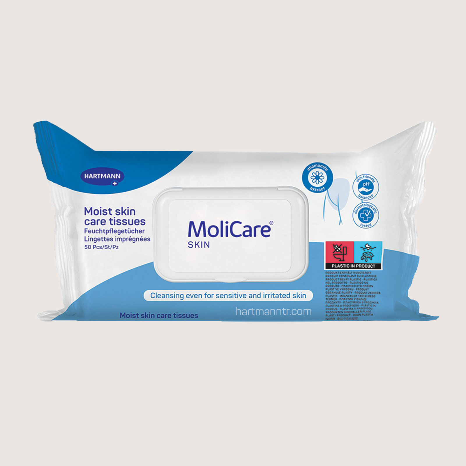 Hartmann MoliCare Skin Temizleme Mendili 50'li Hassas Ciltler İçin Islak Mendil