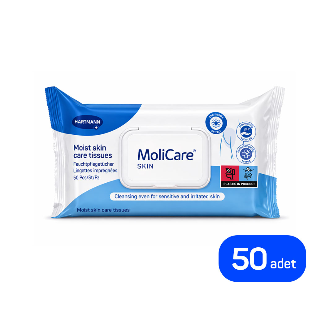 Hartmann MoliCare Skin Temizleme Mendili 50'li Hassas Ciltler İçin Islak Mendil