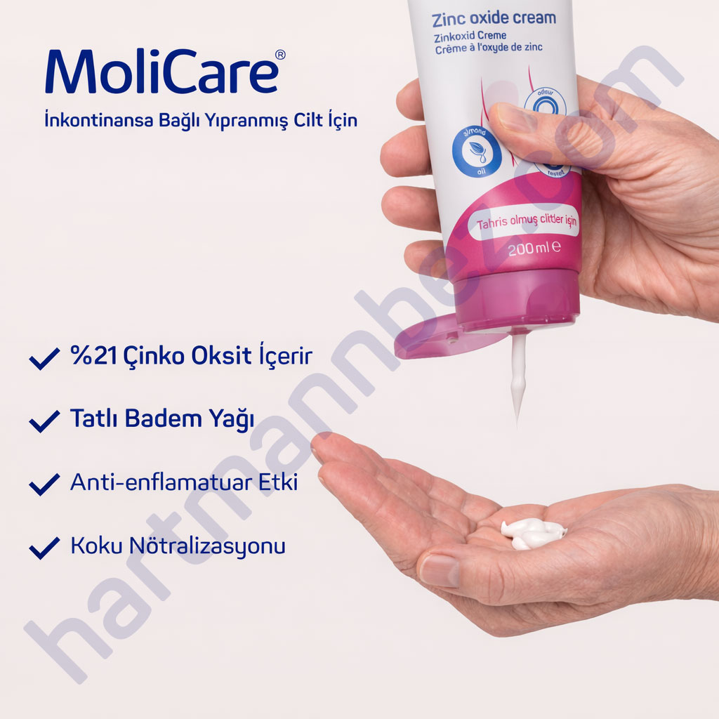 MoliCare Skin Zinc Oxide Cream 200 ml 12'li Paket Çinko Oksitli Bariyer Krem